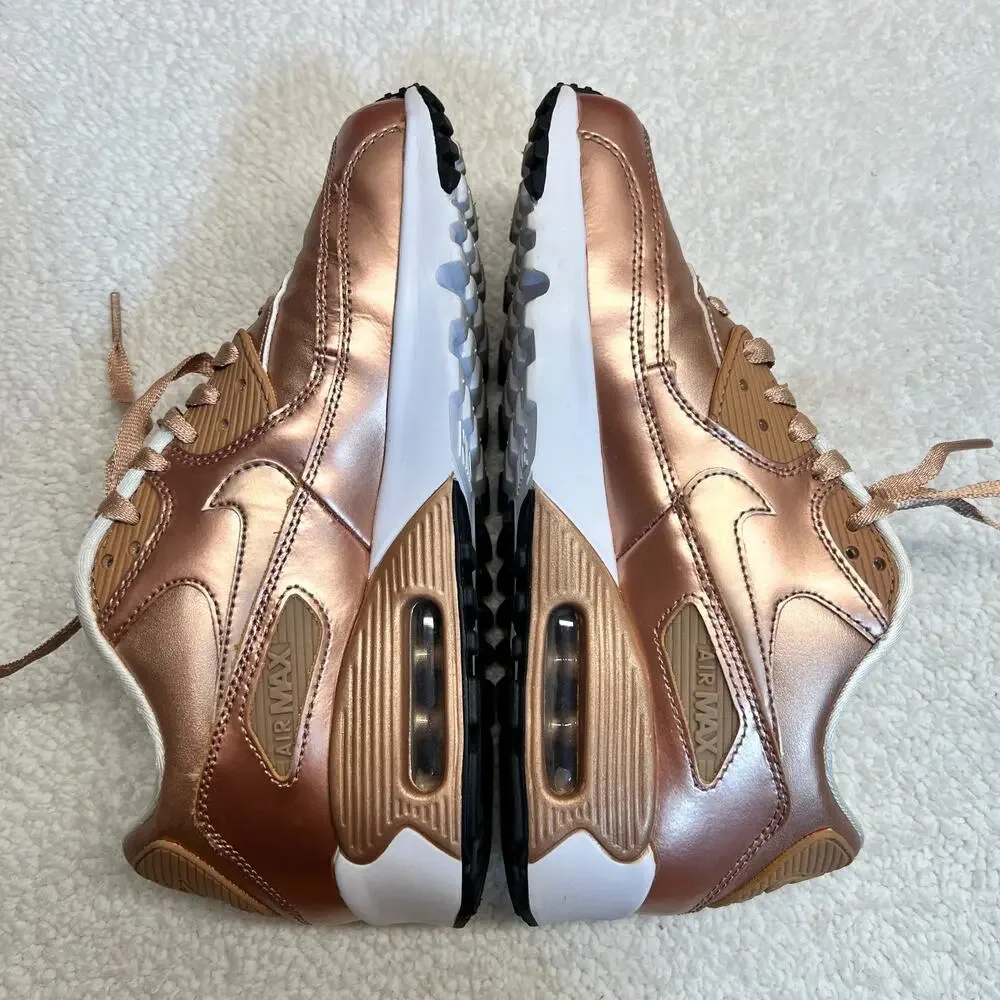 Nike Girls Sneakers Air Max 90 SE LTR (GS) Rose Gold Size 6.5Y